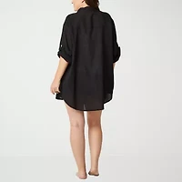 Sonnet Shores Womens Plus Dress Swimsuit Cover-Up