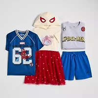 Disney Collection Little & Big Kid Girls Short Sleeve Cap Spiderman A-Line Dress