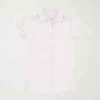 IZOD Little & Big Kid Girls Short Sleeve Regular Fit Stretch Fabric Button-Down Shirt