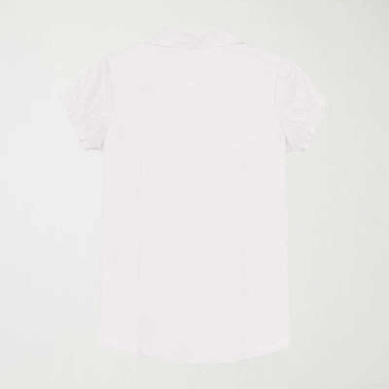 IZOD Little & Big Kid Girls Short Sleeve Regular Fit Stretch Fabric Button-Down Shirt