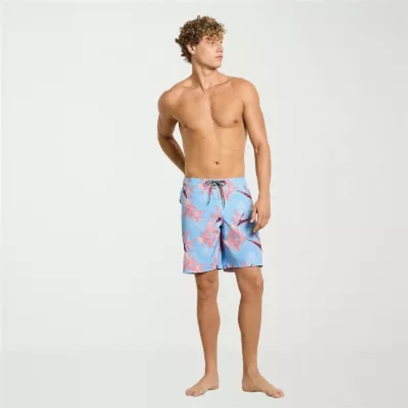 Hurley Mens Drawstring Waist Abstract Swim Shorts