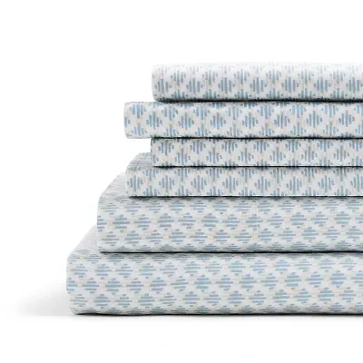 Home Expressions Cool And Crisp 6pc Cotton Percale Sheet Set