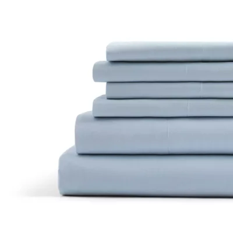 Home Expressions Cool And Crisp 6pc Cotton Percale Sheet Set