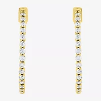 Limited Quantities! Womens 1 CT. T.W. Lab Grown White Diamond 10K Gold 24.3mm Hoop Earrings