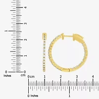 Limited Quantities! Womens 1 CT. T.W. Lab Grown White Diamond 10K Gold 24.3mm Hoop Earrings