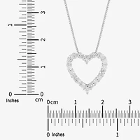Womens 1/2 CT. T.W. Natural White Diamond 10K White Gold Heart 18 Inch Pendant Necklace