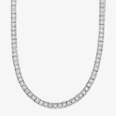 Limited Quantities! Womens White Diamond Sterling Silver 22 Inch Tennis Necklace
