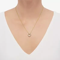 Limited Quantities! Womens 1/2 CT. T.W. Natural White Diamond 10K Gold Heart 18 Inch Pendant Necklace