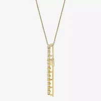 Womens 1/2 CT. T.W. Natural White Diamond 14K Gold Cross 18 Inch Pendant Necklace