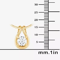 (F/Si2) Womens 1 CT. T.W. Lab Grown White Diamond 14K Gold Over Silver Round 16 Inch Pendant Necklace