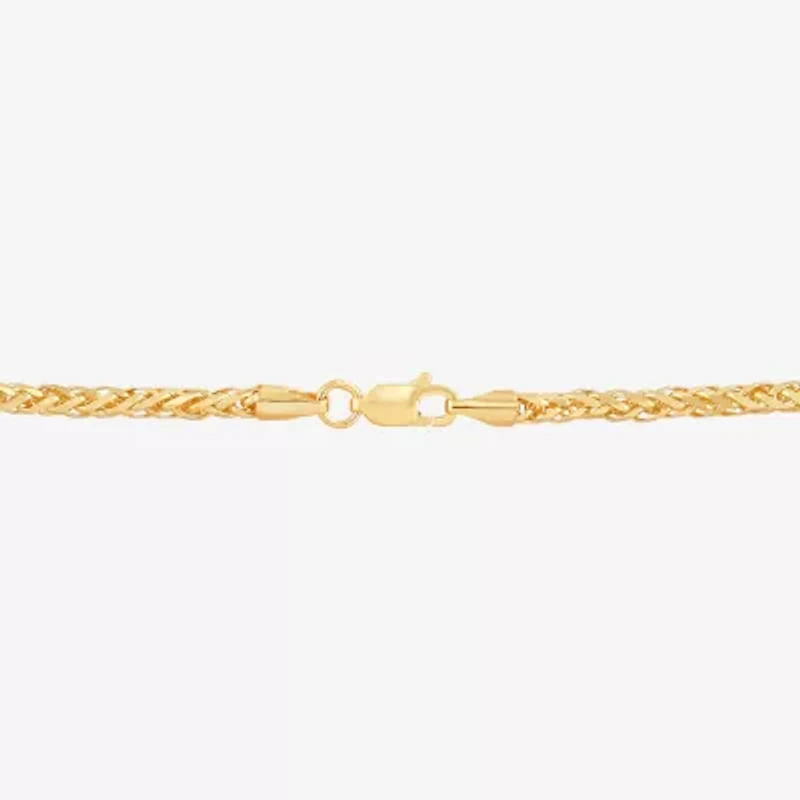 Womens 14K Gold 8 1/2 Inch Solid Wheat Chain Bracelet