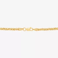 Womens 14K Gold 8 1/2 Inch Solid Wheat Chain Bracelet