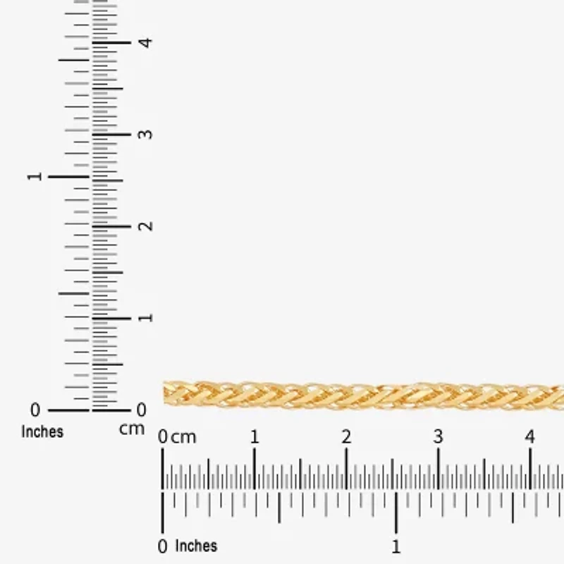 Womens 14K Gold 8 1/2 Inch Solid Wheat Chain Bracelet