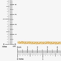 Womens 14K Gold 8 1/2 Inch Solid Wheat Chain Bracelet