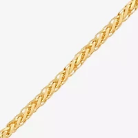 Womens 14K Gold 8 1/2 Inch Solid Wheat Chain Bracelet
