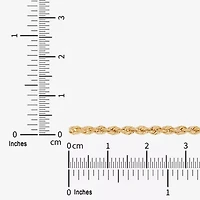 Womens 10K Gold 7.25 Inch Hollow Rope Chain Bracelet