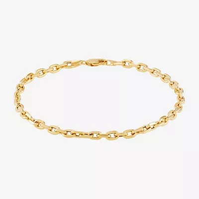 Womens 14K Gold 8 1/2 Inch Semisolid Rolo Chain Bracelet