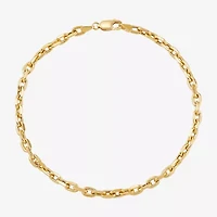 Womens 14K Gold 8 1/2 Inch Semisolid Rolo Chain Bracelet