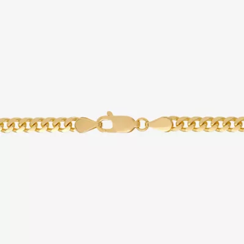 Womens 14K Gold 8 1/2 Inch Solid Cuban Chain Bracelet