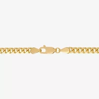 Womens 14K Gold 8 1/2 Inch Solid Cuban Chain Bracelet