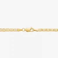 Womens 14K Gold 8 1/2 Inch Solid Mariner Chain Bracelet