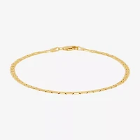 Womens 14K Gold 8 1/2 Inch Solid Mariner Chain Bracelet