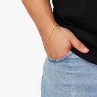 Womens 14K Gold 8 1/2 Inch Solid Mariner Chain Bracelet