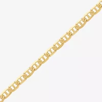 Womens 14K Gold 8 1/2 Inch Solid Mariner Chain Bracelet
