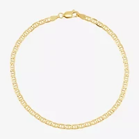 Womens 14K Gold 8 1/2 Inch Solid Mariner Chain Bracelet