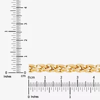 Womens 14K Gold 7.5 Inch Hollow Wheat Chain Bracelet