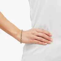 Womens 14K Gold 7.5 Inch Hollow Wheat Chain Bracelet