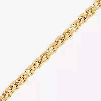 Womens 14K Gold 7.5 Inch Hollow Wheat Chain Bracelet