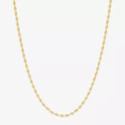Womens 14K Gold 22 Inch Rope Chain Necklace