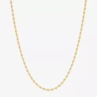 Womens 14K Gold 22 Inch Rope Chain Necklace