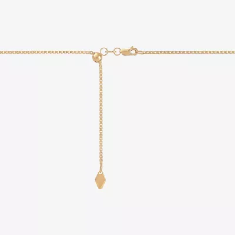 Womens 14K Gold Inch Box Chain Necklace