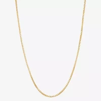 Womens 14K Gold Inch Box Chain Necklace