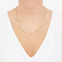 Womens 14K Gold Inch Box Chain Necklace