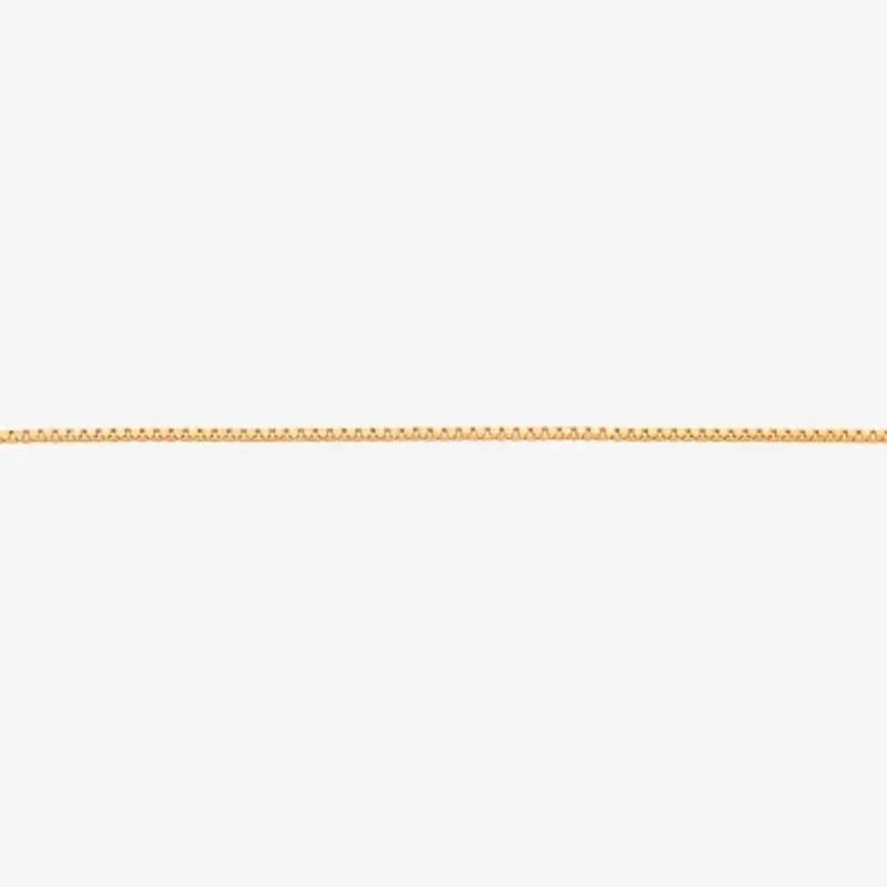 Womens 14K Gold Inch Box Chain Necklace