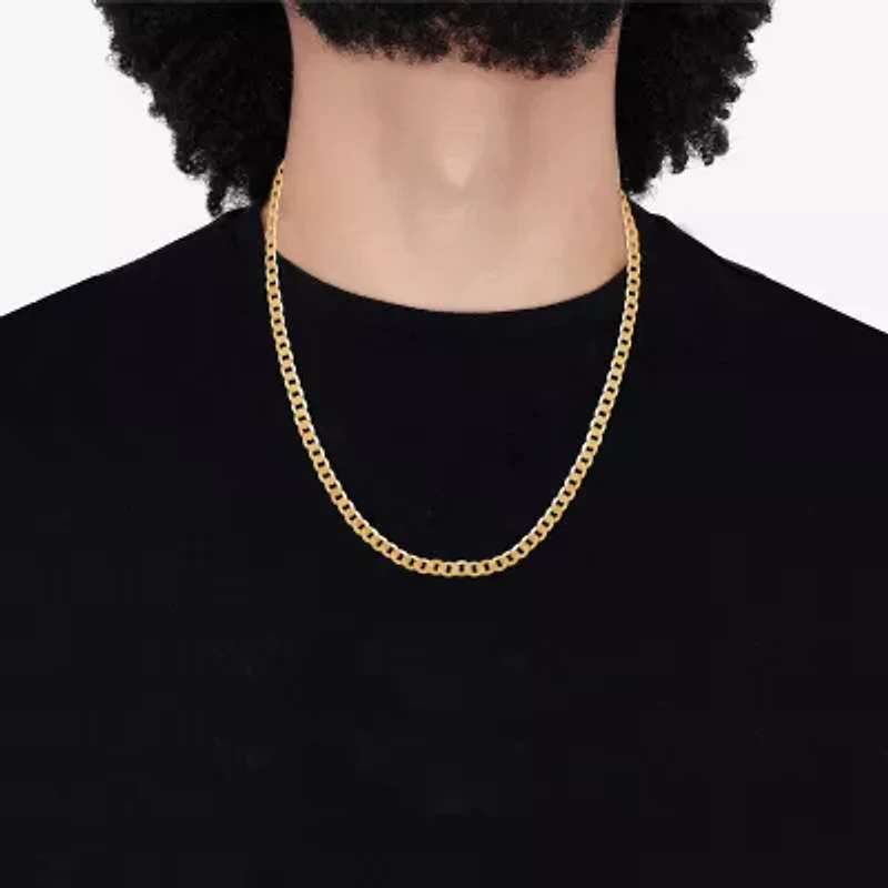 Mens 14K Gold 24 Inch Curb Chain Necklace