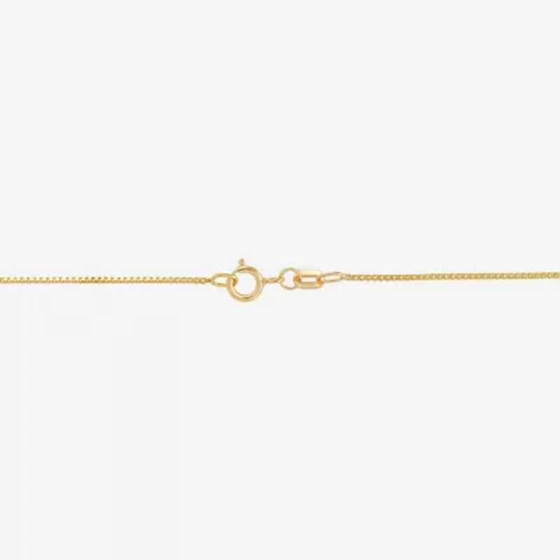 Womens 14K Gold Inch Box Chain Necklace