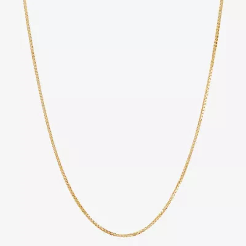 Womens 14K Gold Inch Box Chain Necklace
