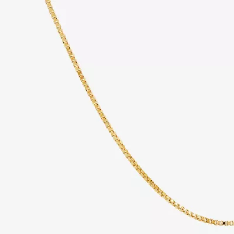 Womens 14K Gold Inch Box Chain Necklace