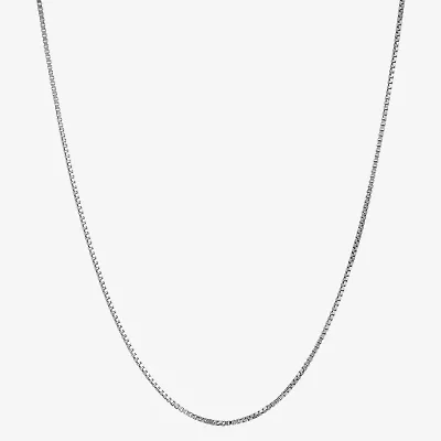 Womens 14K Gold 24 Inch Box Chain Necklace