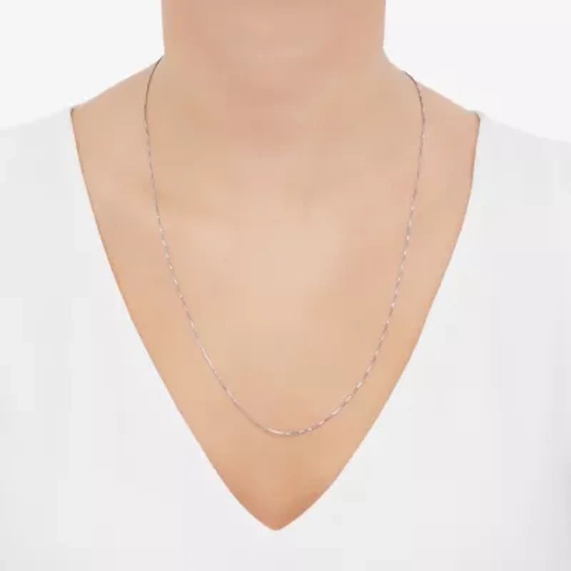 Womens 14K Gold Inch Box Chain Necklace