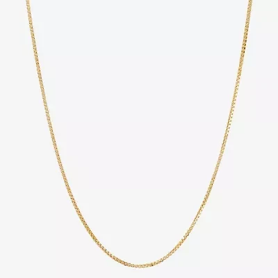 Womens 14K Gold 18 Inch Box Chain Necklace