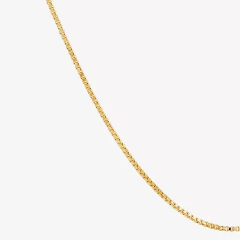 Womens 14K Gold 18 Inch Box Chain Necklace