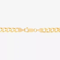 Womens 14K Gold 8 1/2 Inch Solid Curb Chain Bracelet