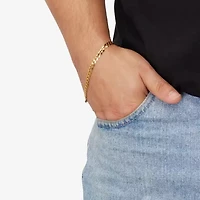 Womens 14K Gold 8 1/2 Inch Solid Curb Chain Bracelet