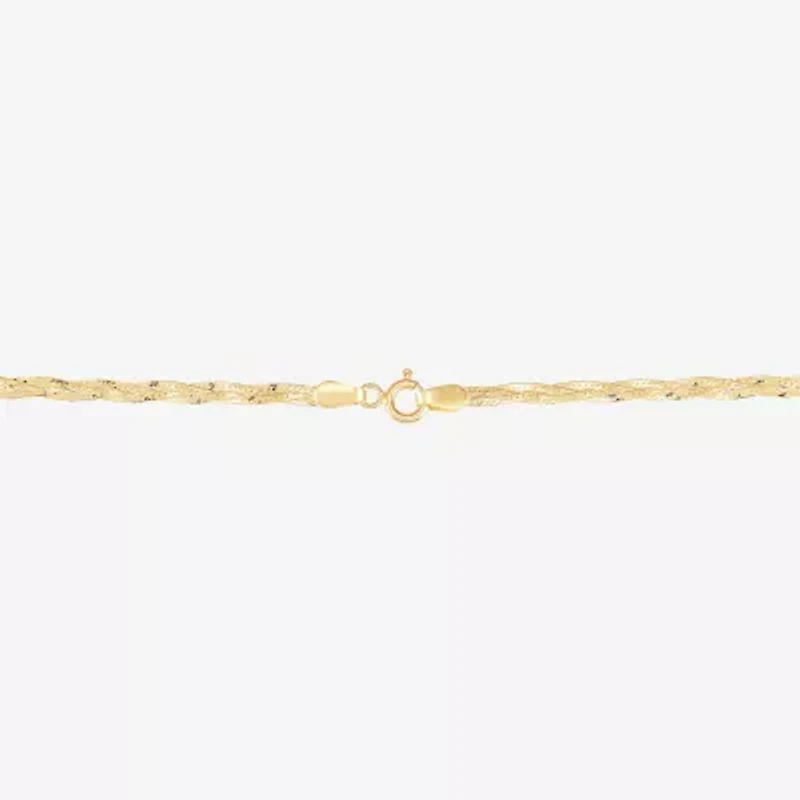 Womens 10K Gold 18 Inch Herringbone Chain Necklace