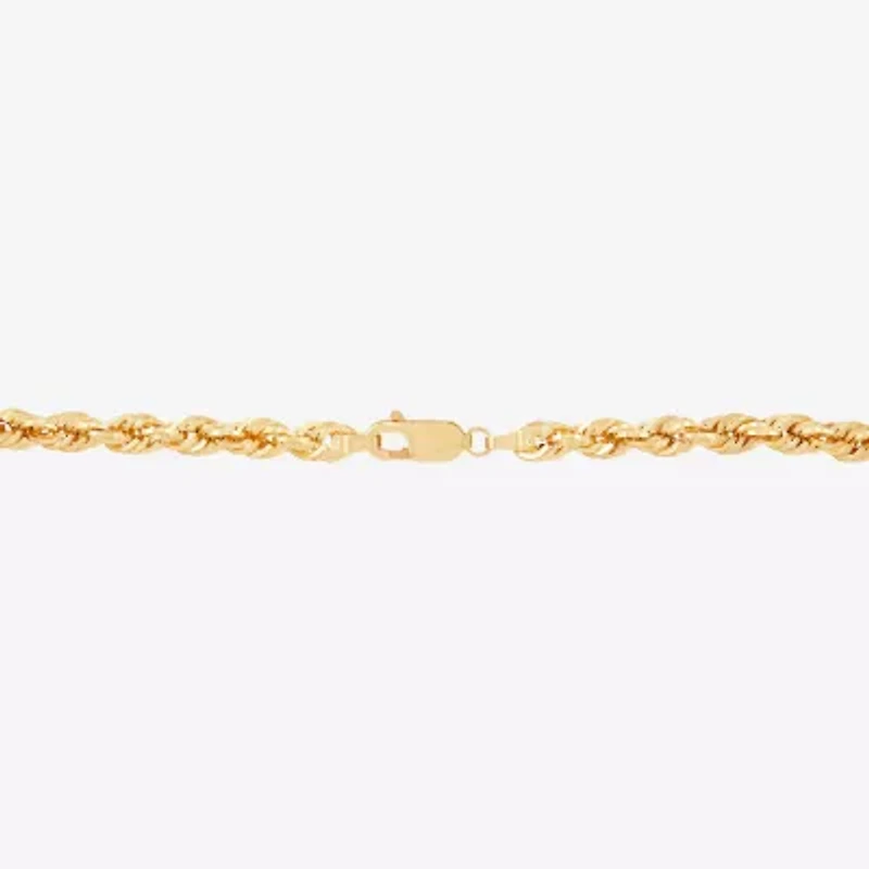 Unisex Adult 10K Gold 20 Inch Rope Chain Necklace